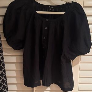 Madewell Black Puff Sleeve Blouse